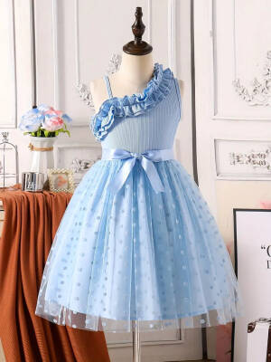 Kız Çocuk Prenses Model Tül Abiye Elbise -Özel Gün Davet Abiyesi  - 3