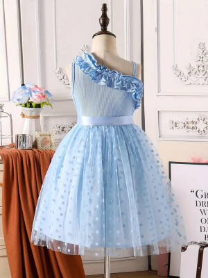 Kız Çocuk Prenses Model Tül Abiye Elbise -Özel Gün Davet Abiyesi  - 2