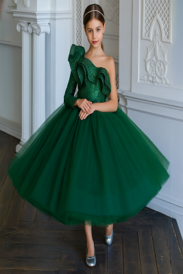 Prenses Abiye Elbise Kız Çocuk İçin – Doğum Günü ve Özel Gün Elbisesi Yeşil